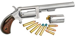 North American Arms SWC4 Sidewinder *CA Compliant 22 LR/22 WMR 5 Shot 4" Stainless Steel Barrel, Stainless Steel Frame, Stainless Cylinder, Rosewood Birdshead Grip, Exposed Hammer