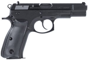 CZ-USA 91130 75BD  9mm Luger 16+1 4.60" Black Steel Barrel, Black Steel Serrated Slide, Black Polycoat Steel Frame w/Beavertail, Black Plastic Grip, Ambidextrous