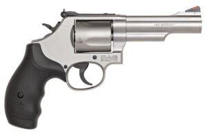 Smith & Wesson 162069 Model 69  44 Rem Mag or 44 S&W Spl Stainless Steel 4.25" 2 Piece Barrel & 5rd Cylinder, Matte Stainless Steel L-Frame, Full Stop Strap & Barrel Serration, Internal Lock