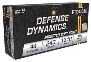 Fiocchi 44A500 Defense Dynamics  44RemMag 240gr Jacketed Soft Point 50 Per Box/10 Case