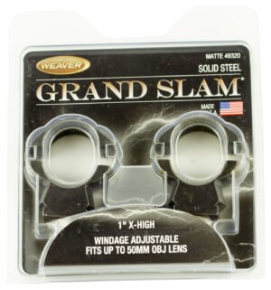 Weaver Mounts 49320 Grand Slam Windage Adjustable Matte Black 1" Extra High