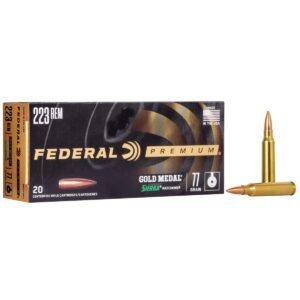 Federal Premium Gold Medal Sierra MatchKing Rifle Ammunition .223 Rem 77 gr BTHP 2720 fps - 20/ct
