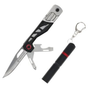 Smith & Wesson Multitool Folding Knife 3" Drop Point Blade Black with Light