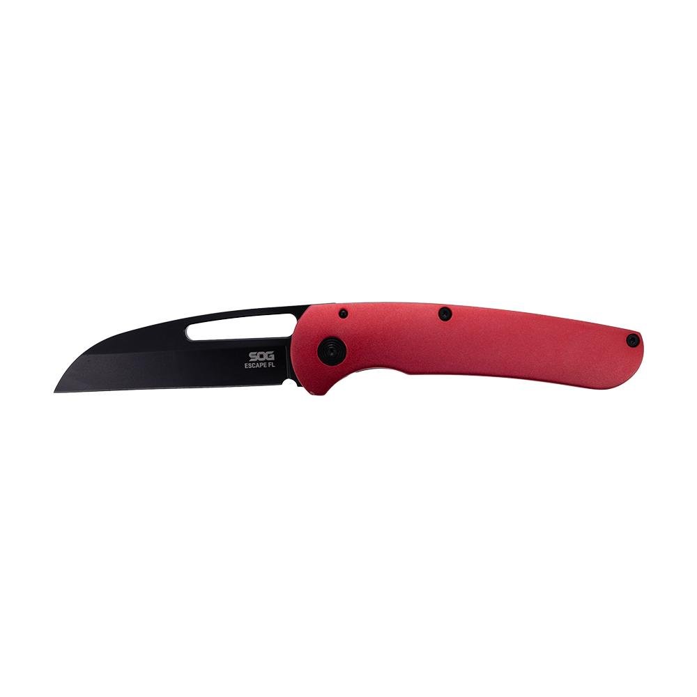 SOG Knives Escape FL Folding Knife 3" Sheepsfoot Blade Red Black