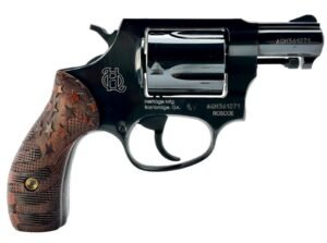 Roscoe .38 Spl 3" Blk/Wd Engraved Grips 5-rd