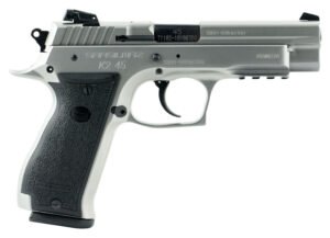 SAR USA K245ST K2  45 ACP 14+1, 4.70" Black Steel Barrel, Stainless Steel Serrated Slide, Stainless Steel Frame w/Beavertail & Picatinny Rail, Black Polymer Grip, Manual Thumb Safety, Right Hand