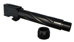 Rival Arms RA20G202A Precision  9mm Luger Compatible w/Glock 19 Gen3-4, 4.02" Fluted Threaded Black PVD Stainless Steel