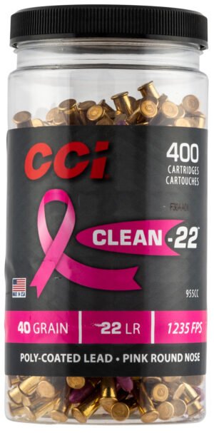 CCI 955CC Clean-22 Rimfire 22LR 40gr Lead Round Nose 400 Per Box/8 Case