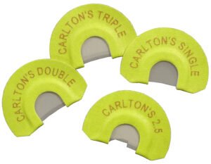 Wayne Carlton's Calls 70314 Essential Elk  Diaphragm Call Single/Double/Triple/2.5 Reed Attracts Elk Yellow 4 Per Pkg