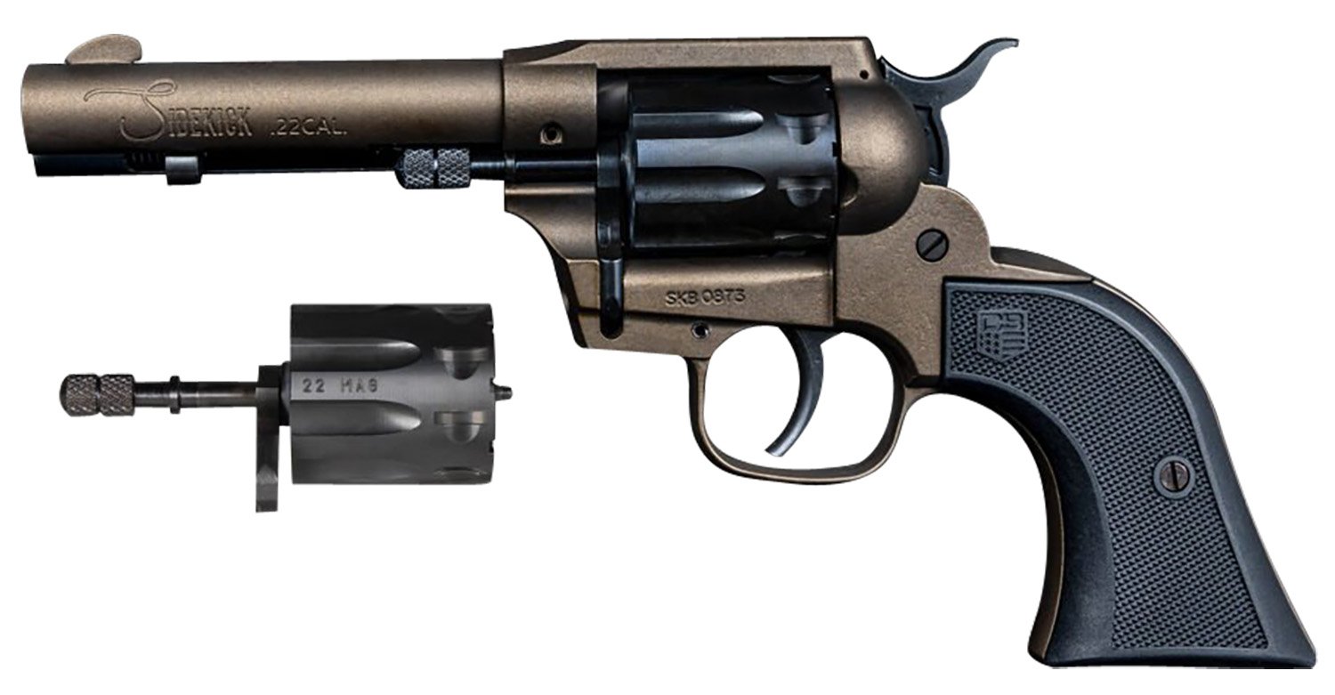 Diamondback DB0500A071 Sidekick 22 LR 22 WMR 9rd Shot 4.50" Midnight Bronze Midnight Bronze Zinc Alloy Midnight Bronze Cerakote Frame Black Cerakote Cylinder Black Polymer Grips