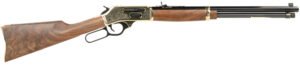 Henry H009BGWL Wildlife  30-30 Win 5+1 20" Blued Octagon, Polished Brass Engraved Rec, American Walnut Furniture, Adj. Brass Buckhorn Sight