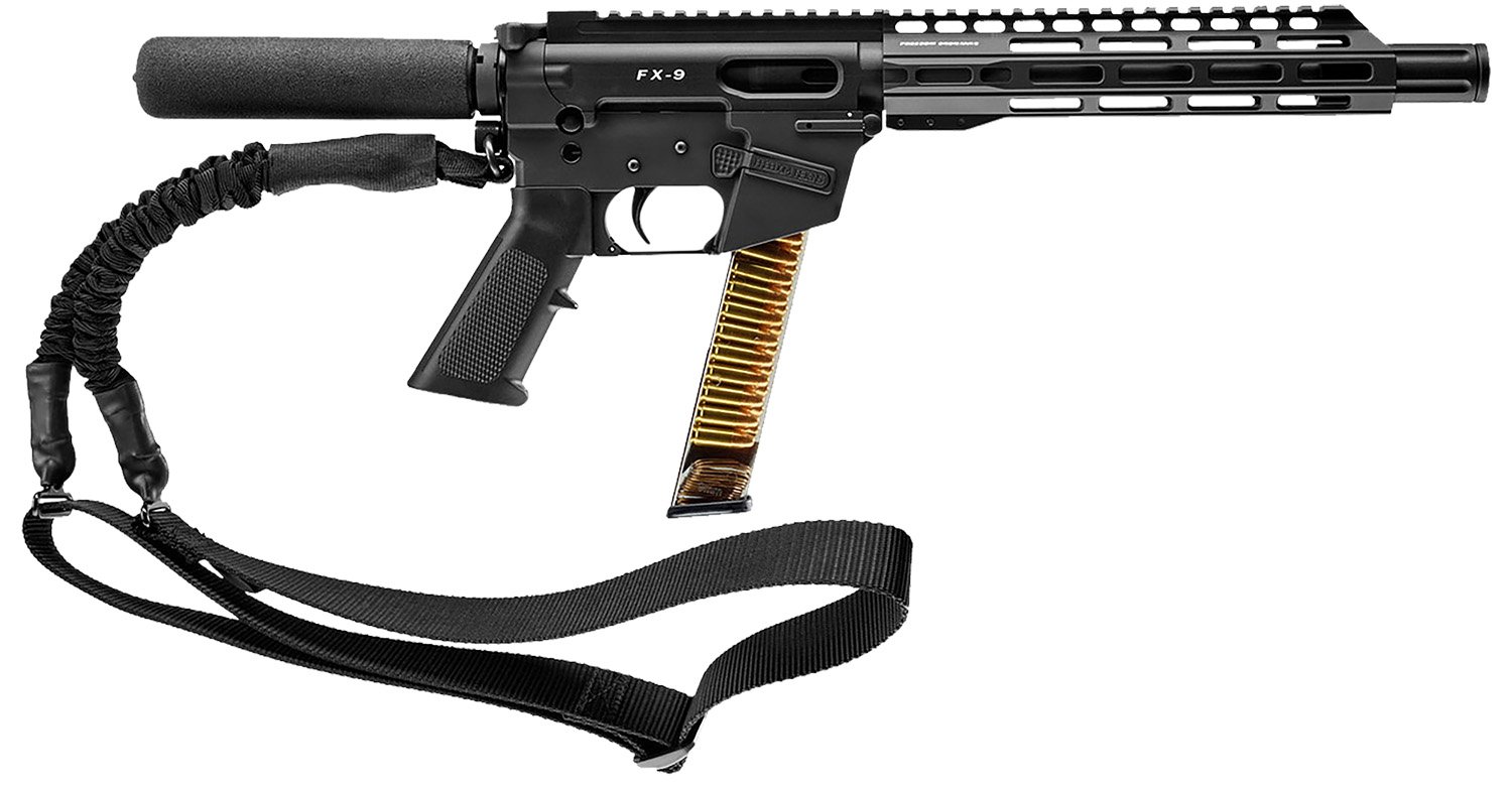 FREEDOM ORDNANCE FX9P10T FX9 9mm Luger 31+1 10" Black Nitride Stainless Steel Barrel, M-LOK Handguard, Black Anodized Aluminum Picatinny Rail Receiver, Black Pistol Tube, AR15 Grip, Right Hand