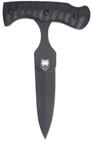 CobraTec Knives FG10PD Folding Push Dagger  2.88" Folding Dagger Plain Black D2 Steel Blade, 4.06" Black Textured G10 Scales Handle