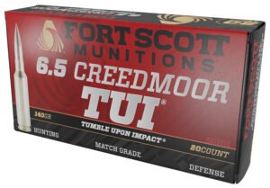 Fort Scott Munitions 65CM-140-SCV2 Tumble Upon Impact (TUI)  6.5Creedmoor 140gr Solid Copper Spun 20 Per Box/10 Case