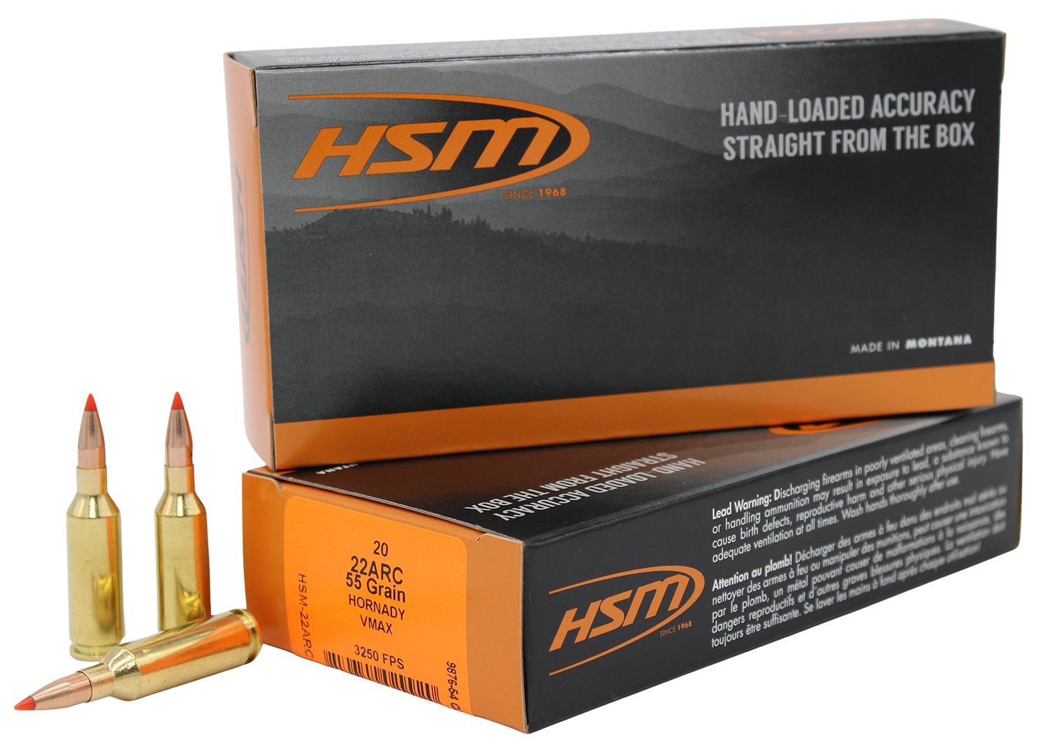 HSM 22ARC2N Varmint 22ARC 55gr V-Max 20 Per Box/25 Case