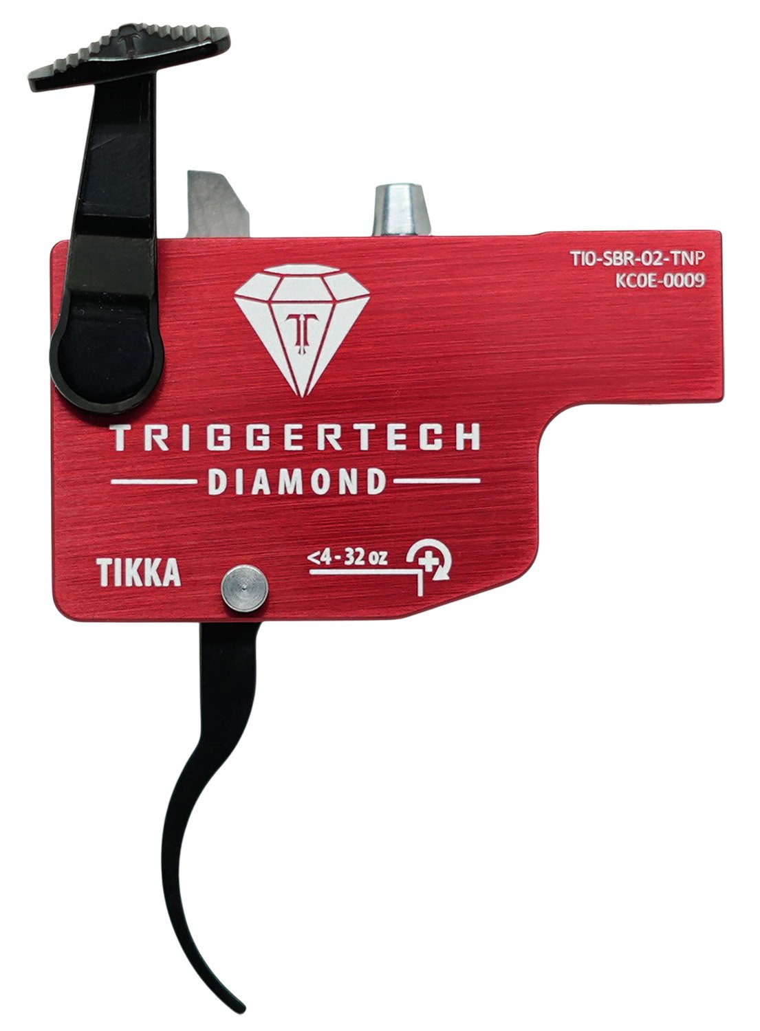 TriggerTech TI0SRB02TNP Diamond Black/Red Curved Lever Fits Tikka Right Hand