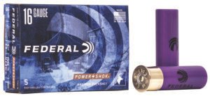 Federal F1641B Power-Shok Magnum 16Gauge 2.75" 12Pellets 1 3/16oz 1BuckShot 5 Per Box/50 Case