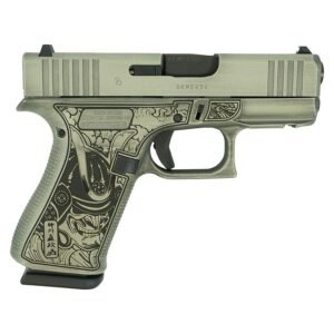Glock 43x Custom "Bushido Mask" Battleworn Slide Sand Handgun 9mm Luger 10rd Magazines (2) 3.4" Barrel Accessory Rail USA Made