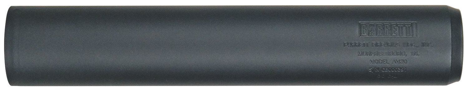 Barrett 18409 AM 30 made of Black Titanium with 1.50" Diameter, 8.30" OAL & 5/8"-24 tpi Thread Pattern for 30 Cal or Lower Includes Barrett Muzzle Brake Adaptor