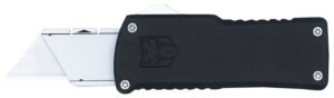 CobraTec Knives CTOTFUTBLK Utility  OTF Plain Aluminum Blade, 3.38" Black Aluminum Handle