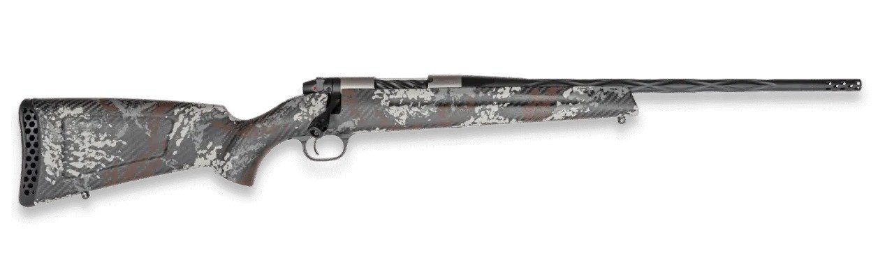 Weatherby MBP01N270NR3B Mark V Capra 270 Win 2+1 21" Graphite Black Cerakote Fluted Threaded Barrel Titanium Receiver Drilled & Tapped Receiver Exposed Carbon w/Gray, White & Rust Sponge Accents Fixed