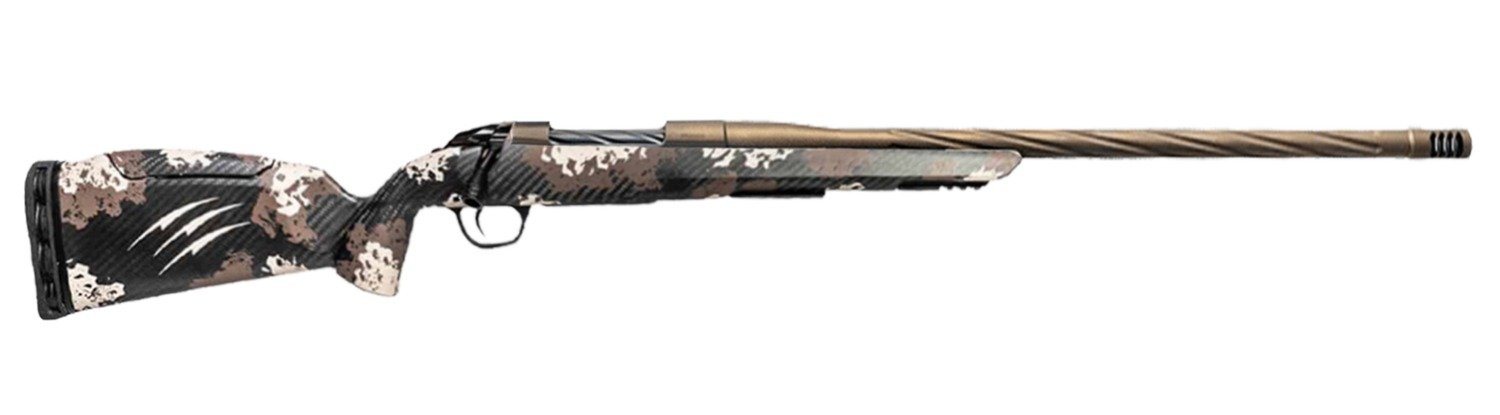 Fierce Firearms Twisted 6.5 PRC Full Size 6.5 PRC 4+1 22" Smoked Bronze Cerakote Match Grade/Spiral Threaded Stainless Steel Barrel & Drilled & Tapped Receiver, Desert Shadow Camo Push Button Adj Com