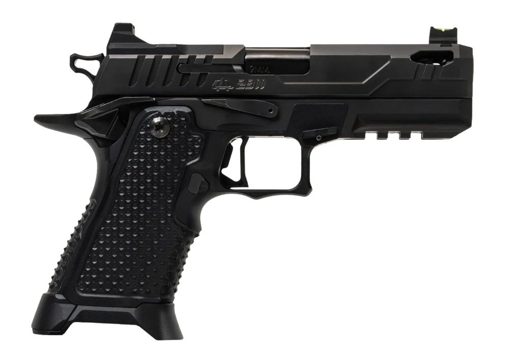 Oa Defense 2311 Pro Elite Compact Frame 9mm Luger 21+1 4.25" Ported Barrel, DLC Black Steel Optic Ready/Serrated Slide, Black Aluminum Frame w/Picatinny Rail, Black Aluminum Grip, Ambidextrous