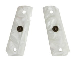Pachmayr 62001 Custom Grip White Simulated Pearl Panels for 1911 with Ambidextrous Safety