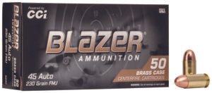 CCI 5230 Blazer Brass Handgun 45ACP 230gr Full Metal Jacket 50 Per Box/20 Case