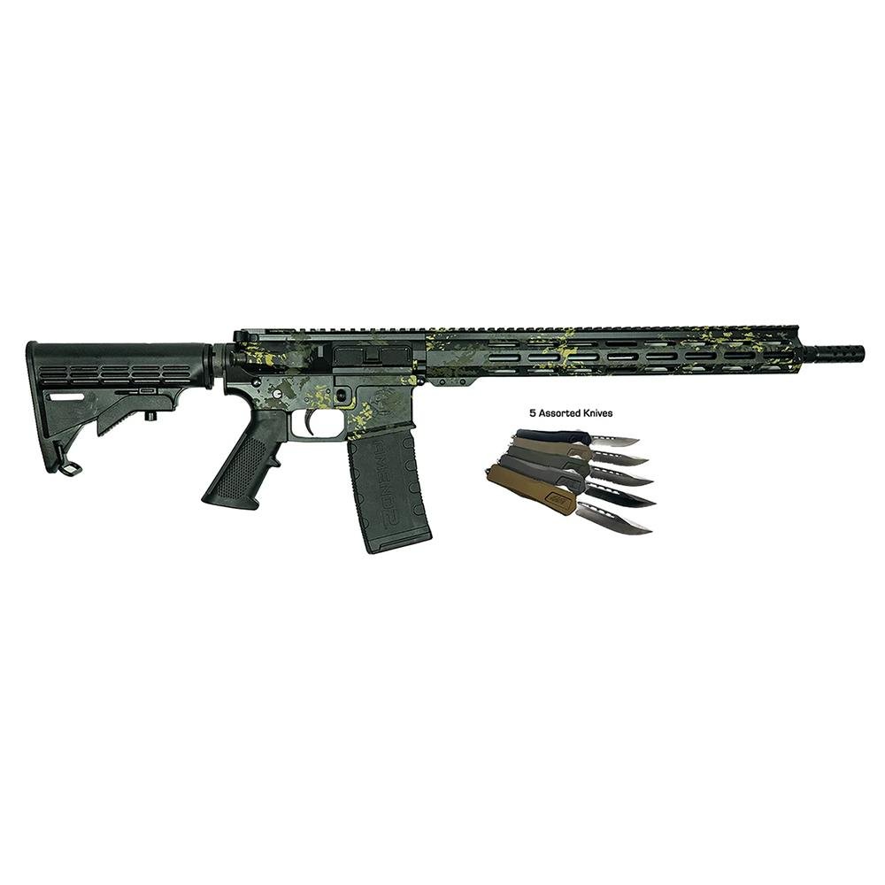 Great Lakes AR-15 Handgun .223 Wylde 30rd Magazine 7" Barrel Lichen Black with 5 OTF 3-1/2" Blade Knives