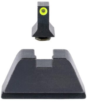Trijicon GL201C601139 Suppressor/Optic Height Sights Green/Tritium Yellow Outline Front Sight-Black/Blank Rear Sight Glock 17/17L/19/22 Standard Frame
