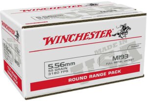 Winchester Ammo WM193100 5.56mm 55gr Full Metal Jacket 100 Per Box/10 Case