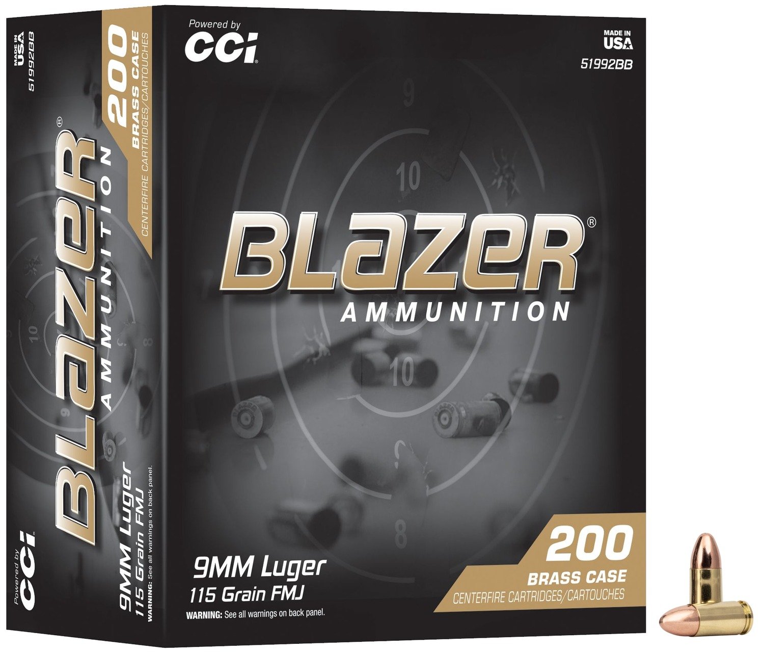 CCI 51992BB BLAZER BRASS 9MM 115GR 200/5
