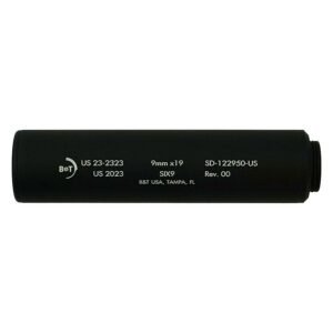 B&T Six9 Wipe Suppressor ONLY 9mm Luger Black Firearm Sold Separately