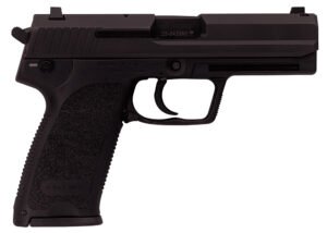 HK 81000326 USP V7 LEM 45 ACP Caliber with 4.41" Barrel, 12+1 Capacity, Overall Black Finish, Serrated Trigger Guard Frame, Serrated Steel Slide &  Polymer Grip Includes 2 Mags