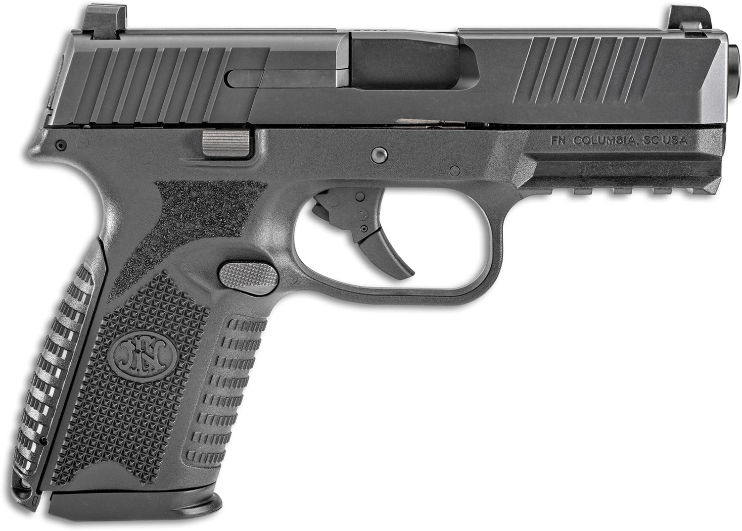 FN 66100464 509 Midsize 9mm Luger 4" Barrel 10+1, Matte Black Polymer Frame With Mounting Rail, Matte Black Stainless Steel Slide, No Manual Safety