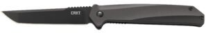 CRKT K500GKP Helical  3.52" Folding Tanto Plain Black Oxide D2 Steel Blade/ Black Aluminum Handle Includes Pocket Clip