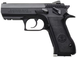 IWI US J941FS910ORP Jericho 941 Mid-Size Frame 9mm Luger 10+1 3.80" Black Chrome Lined Steel Barrel, Black Serrated Steel Slide & Frame w/Beavertail & Picatinny Rail, Black Textured Grips
