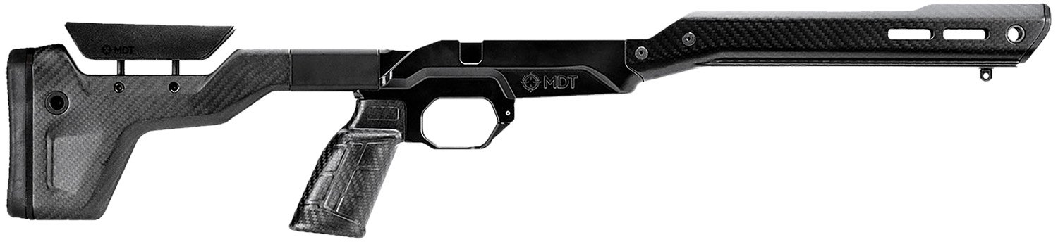 Mdt Sporting Goods Inc 107835BCF HNT26 Chassis System Black Carbon Fiber Fits Howa 1500 SA/ Weatherby Vanguard Compatible w/ AICS Mags Short Action ARCA