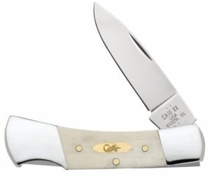 Case 11026 Lockback  Folding Drop Point Plain Tru-Sharp SS Blade, Smooth Natural Bone Handle