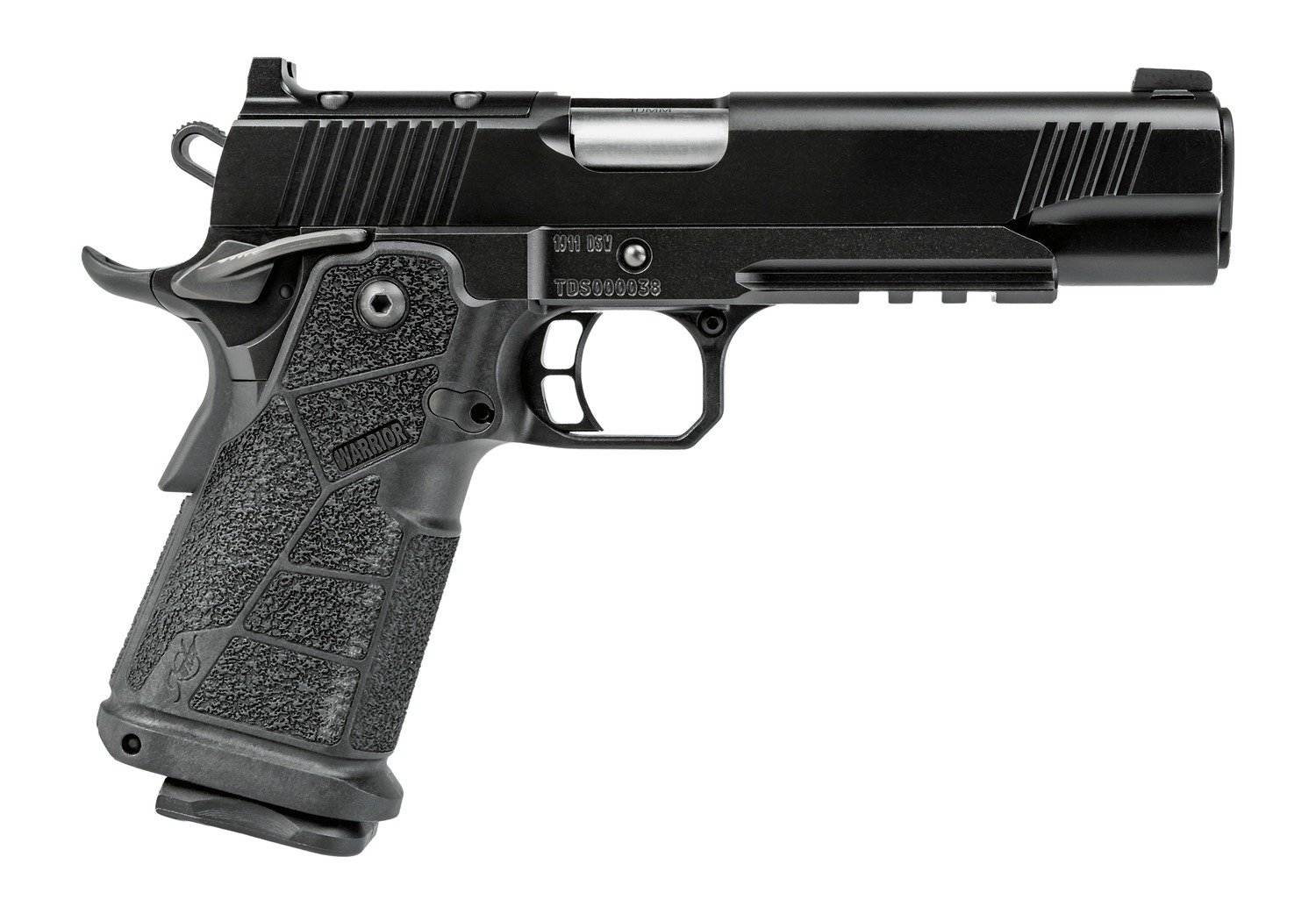 Kimber Mfg, Inc 3600300 DS Warrior 45 ACP 13+1 5" Matte Stainless Barrel, KimPro Black Optic Cut/Serrated Slide, Black Stainless Steel Frame w/Beavertail & Picatinny Rail, Black Carbon Fiber Grip, Am