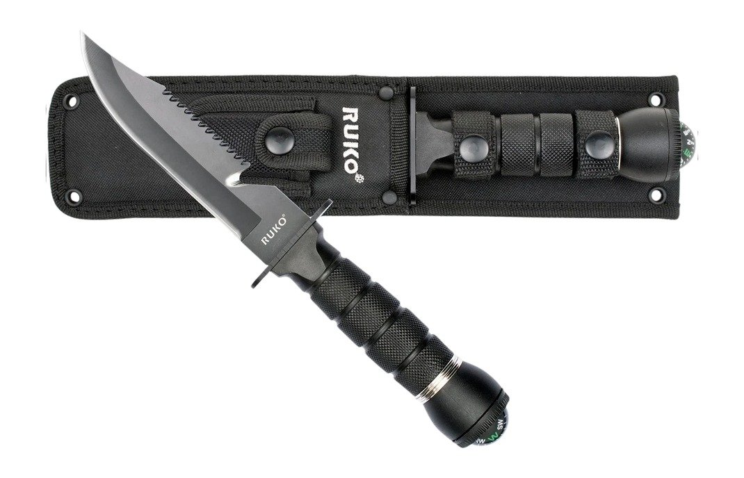 RUKO RUK0163 420J2 6"SURVIVAL FIXED W/COMPASS