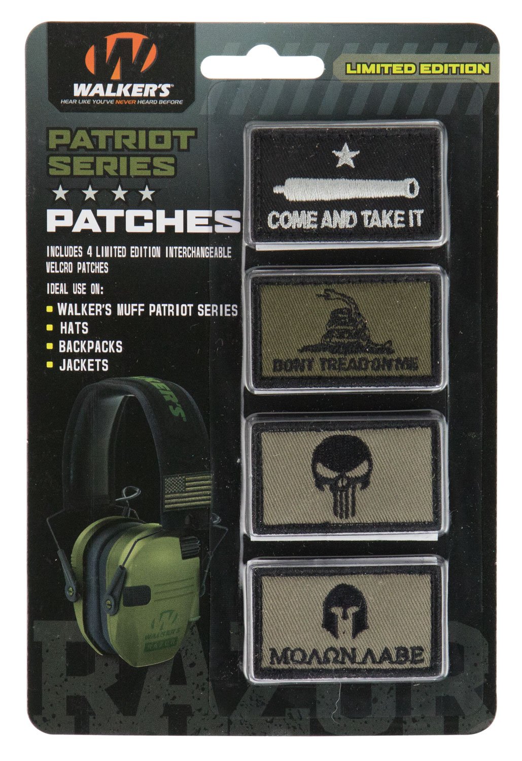 Walkers GXPPATKIT Patriot Muff Patch Kit Come & Take It Version Velcro