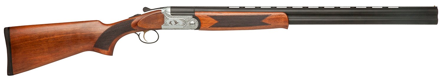 Dickinson LLC GW12W28P Green Wing 12 Gauge 2rd 3" 28" Matte Black Vent Rib Barrel, Engraved Steel Receiver w/Satin Silver Metal Finish, Bead Front Sight, Wood Stock & Ejector