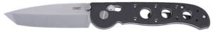 CRKT M16-02X M16 02X Folder 3.11" Folding Tanto Plain Stonewashed D2 Steel Blade, Black Grivory Handle