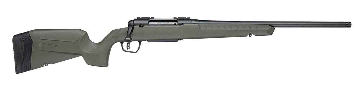 Savage Arms 33114 Axis 2 243 Win 4+1 20" Matte Black Carbon Steel Threaded Barrel, Drilled & Tapped Receiver, OD Green Fixed w/Pistol Grip Synthetic Stock, Right Hand
