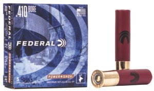 Federal F412RS Power-Shok Shotshell 410Gauge 2.50" 1/4oz RifledSlug Shot 5 Per Box/50 Case