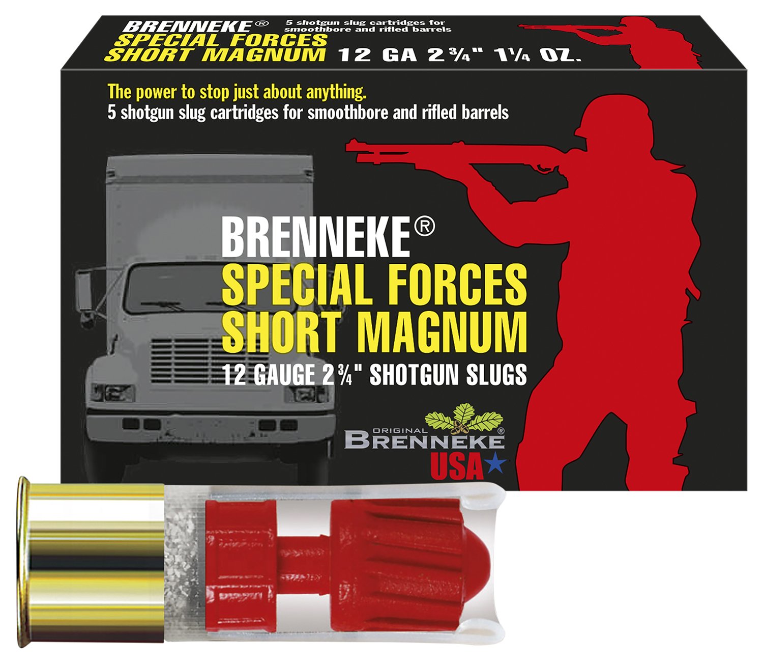 Brenneke SL122SFM SFSM Home Defense 12Gauge 2.75" 1 1/4oz Slug Shot 5 Per Box/50 Case