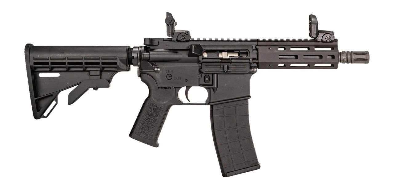 Tippmann Arms A101175 M4-22 Micro Elite SBR 22 LR 25+1 7" Black Parkerized Threaded Barrel, Matte Black Aluminum Receiver w/Picatinny Rail, M-LOK Handguard, Black Adjustable Polymer Stock, Black Gen2
