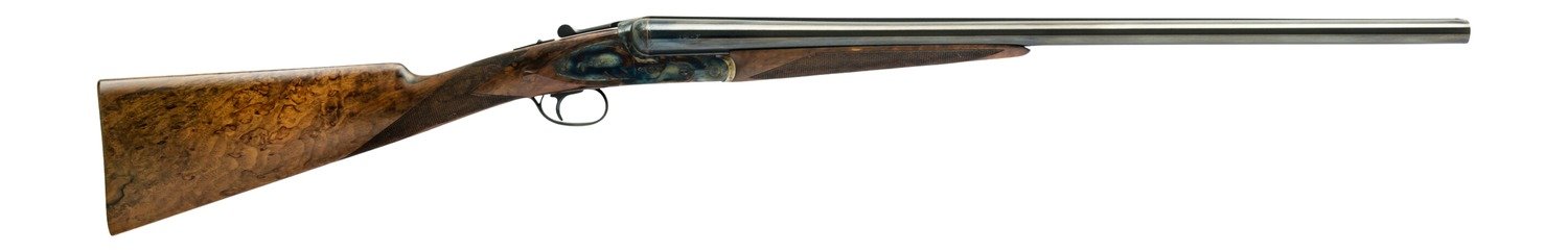 Dickinson LLC Plantation 12 Gauge Break Open 2.75" 2rd 28" Gloss Blued Side By Side Barrel, True Bone-Charcoal Case Hardening Engraved Receiver, English Style Turkish Walnut Stock